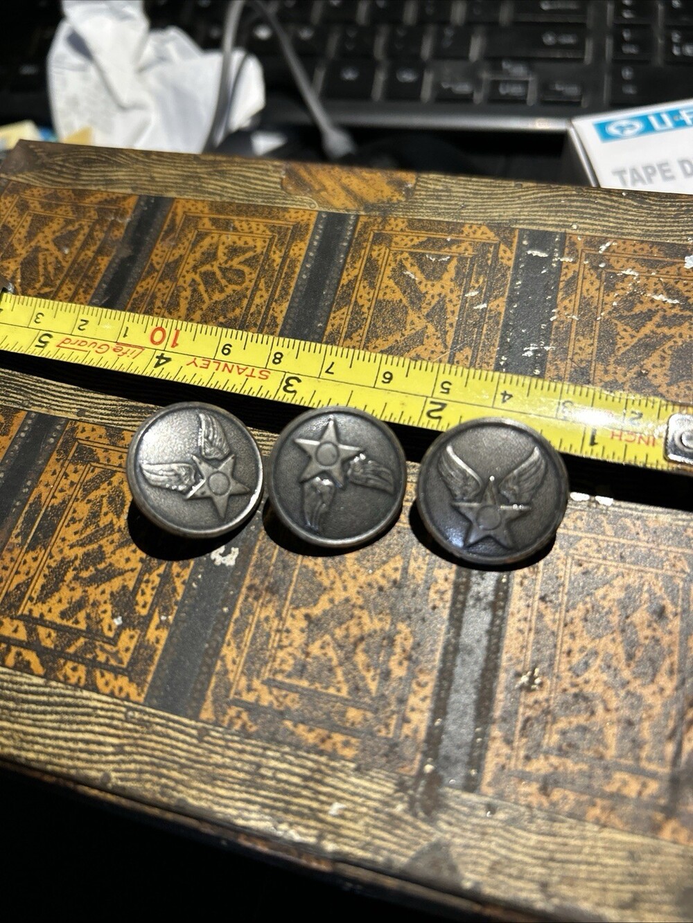 Vintage USAF Air Force Uniform Buttons Scovill Mfg Co Waterbury CT Lot of 3